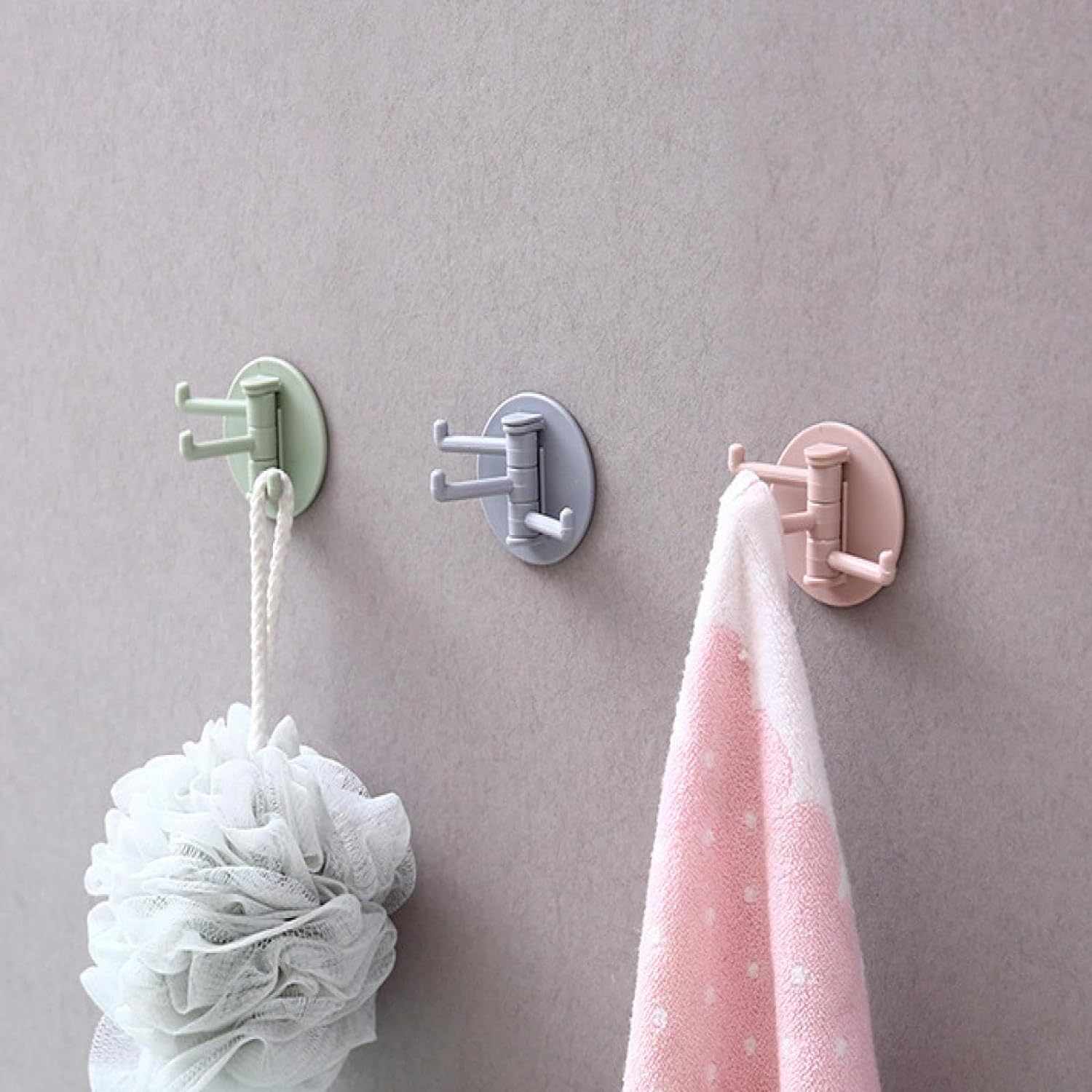 4142 Sticky Hook Household Strong Punch-Free Hook, 180°Foldable Multi-Function Rotatable Hook with 3 Hooks, Suitable for Bathroom, Kitchen, Office (1 Pc) 4142 Sticky Hook Household Strong Punch-Free Hook, 180°Foldable Multi-Function Rotatable Hook with 3 Hooks, Suitable for Bathroom, Kitchen, Office (1 Pc)